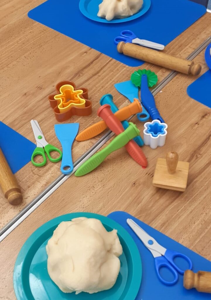 Messy play dough activity